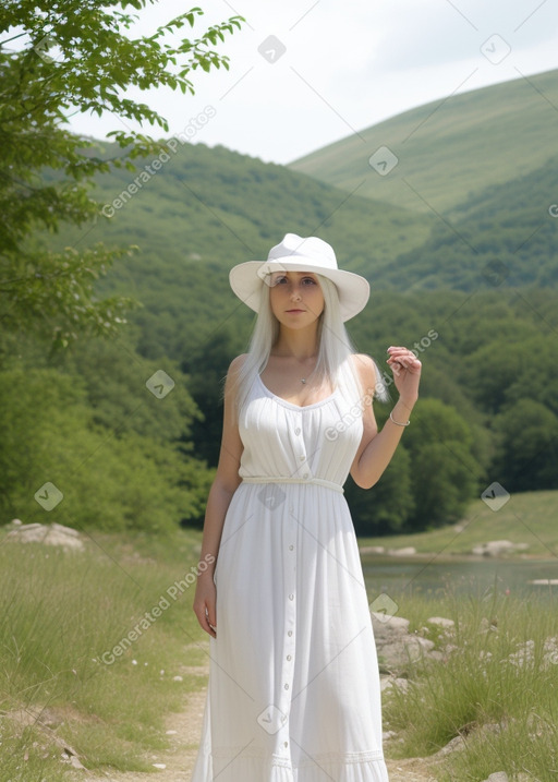 Bulgarian adult female with  white hair