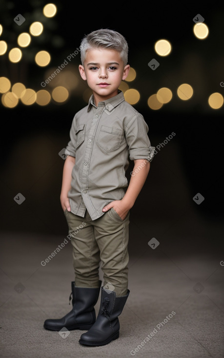 Child boy with  gray hair