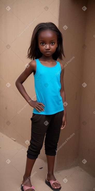 Sudanese child girl with  brown hair