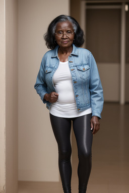 Senegalese elderly female with  black hair