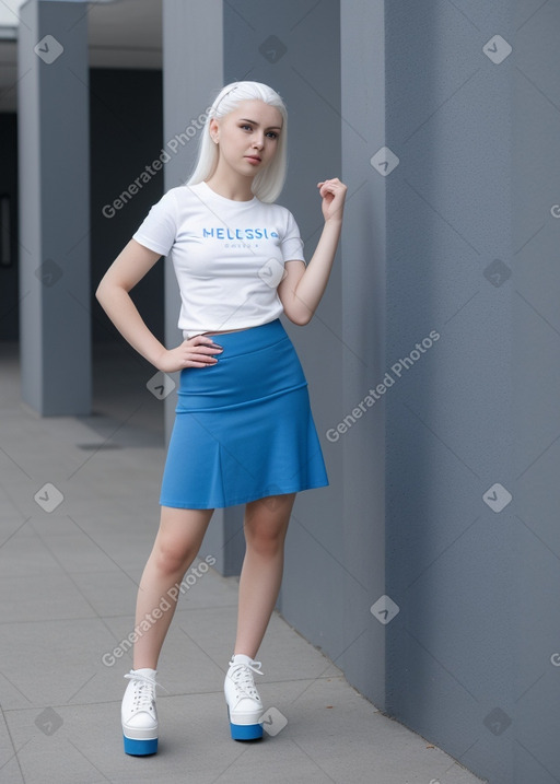 Polish young adult female with  white hair