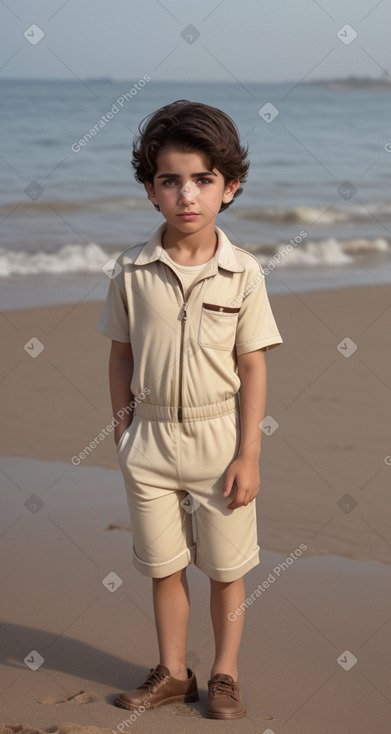 Jordanian child boy with  brown hair