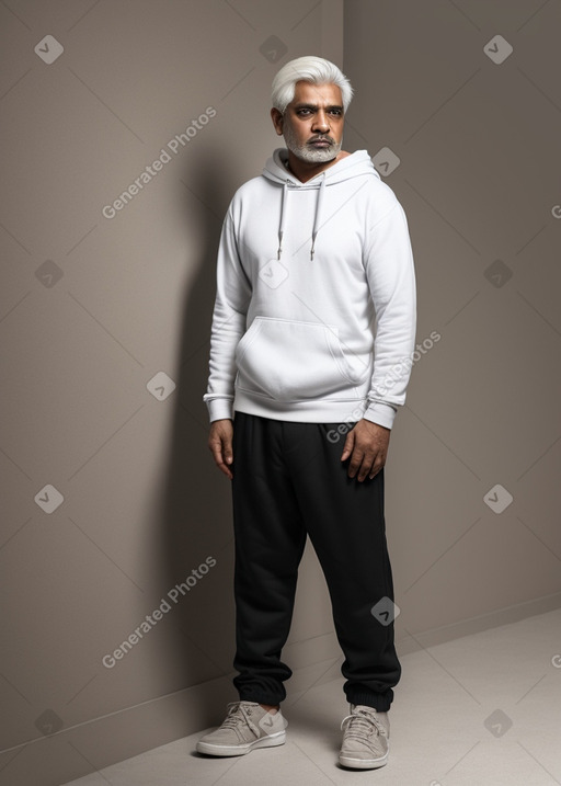 Pakistani middle-aged male with  white hair