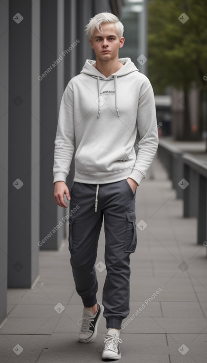 Swedish young adult male with  white hair