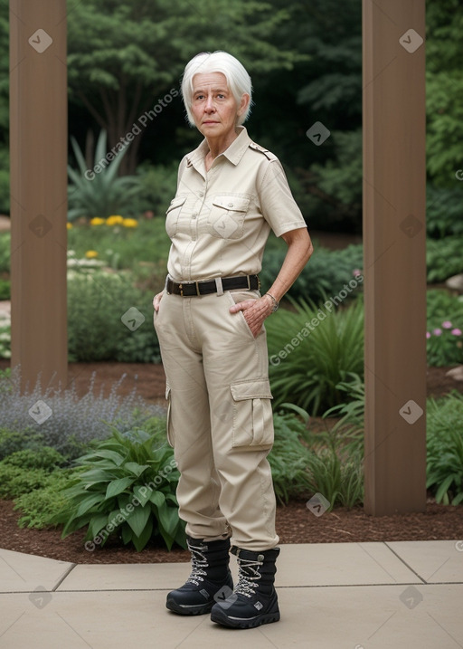 Elderly female with  white hair