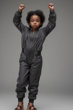 African american child female with  gray hair