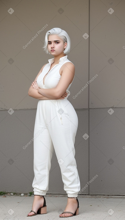 Serbian teenager girl with  white hair