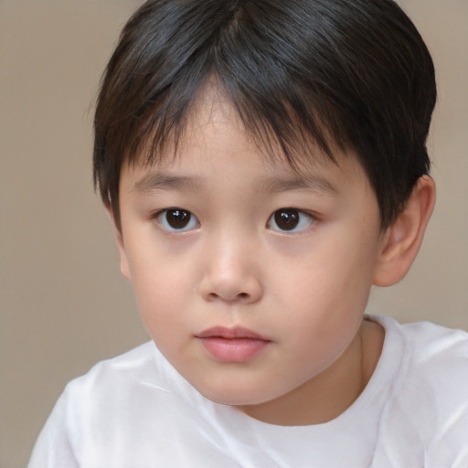 Neutral white child female with short  brown hair and brown eyes