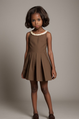 African american child female with  brown hair