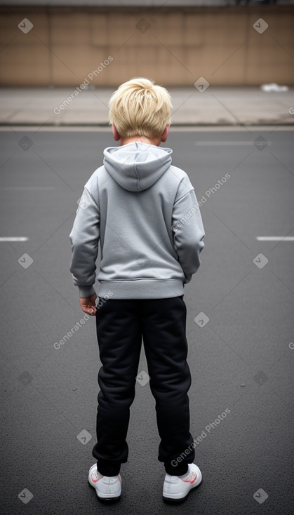 Mongolian child boy with  blonde hair