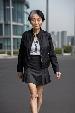 Chinese elderly female with  black hair