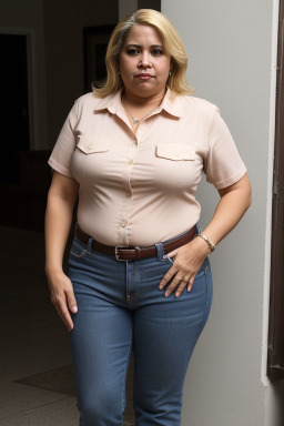 Puerto rican middle-aged female with  blonde hair