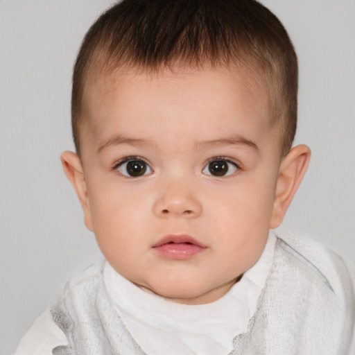 Neutral white child male with short  brown hair and brown eyes