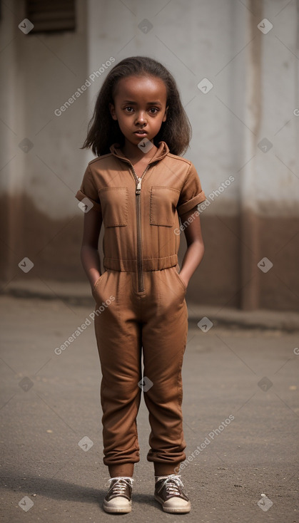 Ethiopian child girl with  brown hair