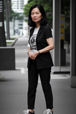 Singaporean 45 years female with  black hair