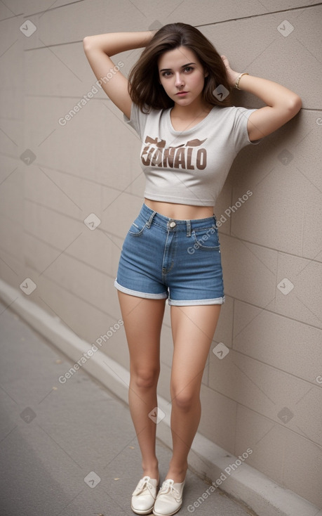 Spanish young adult female with  brown hair