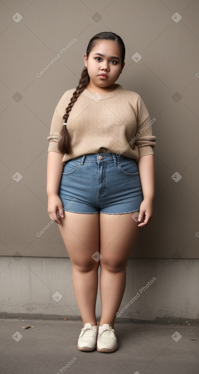 Indonesian young adult female with  brown hair