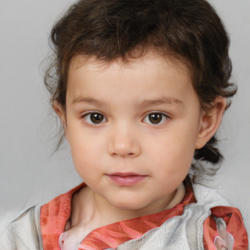 Neutral white child male with medium  brown hair and brown eyes