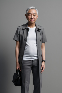 Singaporean adult non-binary with  gray hair