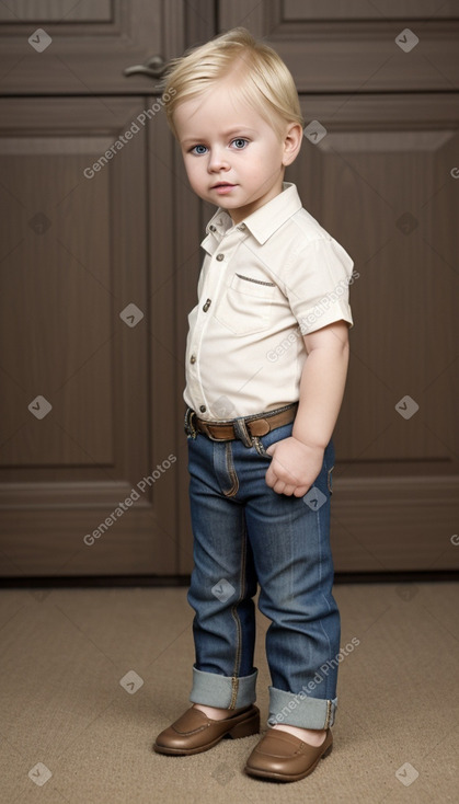 Latvian infant boy with  blonde hair