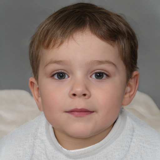 Neutral white child male with short  brown hair and brown eyes