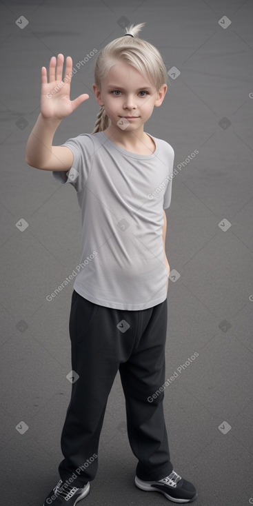 Estonian child boy with  gray hair