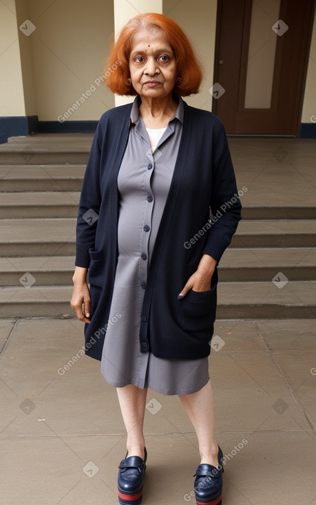 Indian elderly female with  ginger hair