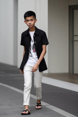 Singaporean teenager boy with  white hair