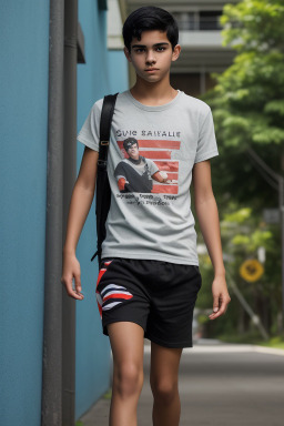 Costa rican teenager boy with  black hair