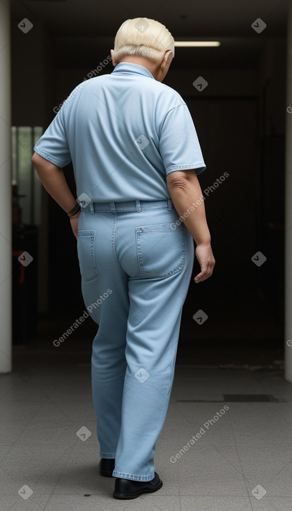 Singaporean elderly male with  blonde hair