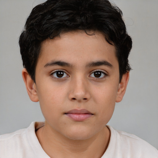 Neutral white child male with short  brown hair and brown eyes