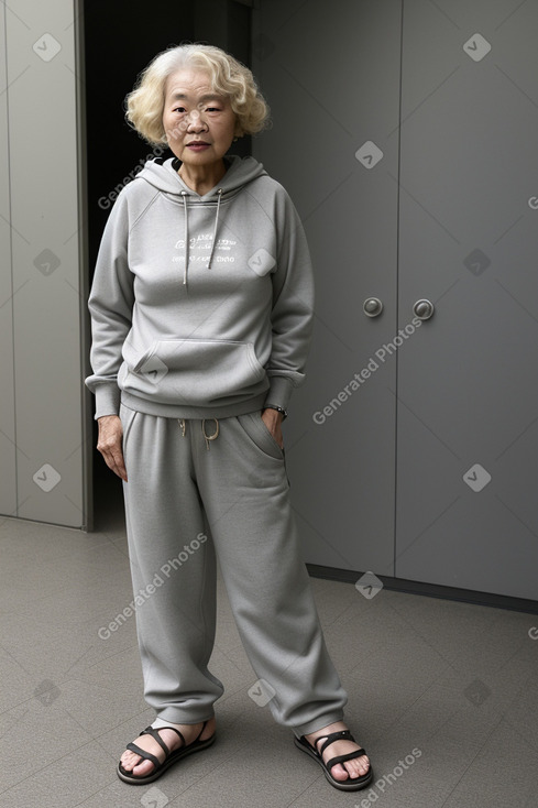 South korean elderly female with  blonde hair