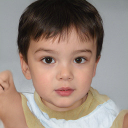 Neutral white child male with short  brown hair and brown eyes