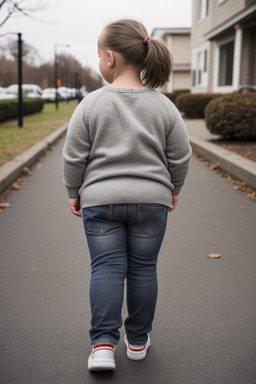 American child girl with  gray hair