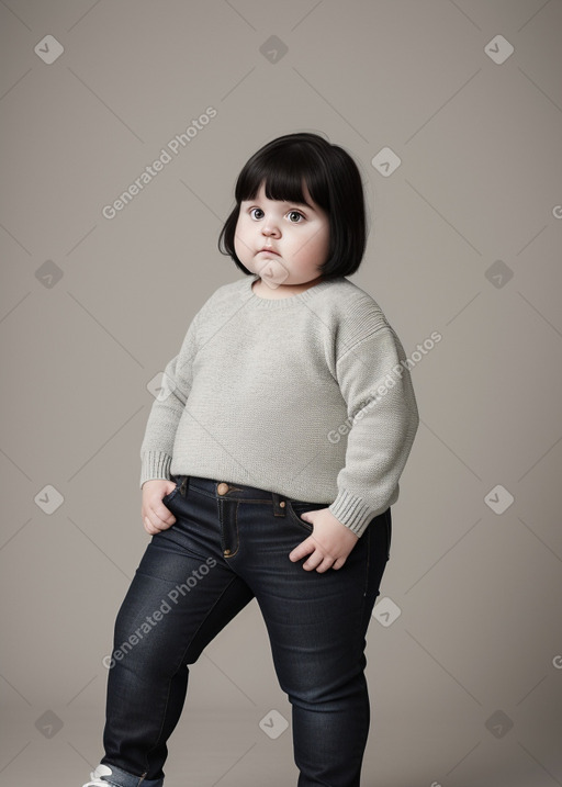 Swedish infant girl with  black hair