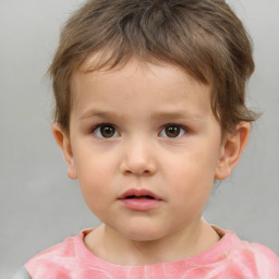 Neutral white child male with short  brown hair and brown eyes