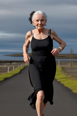 Icelandic elderly female with  black hair