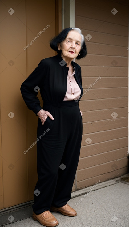 Elderly female with  black hair