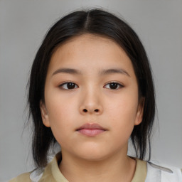 Neutral asian young-adult female with medium  brown hair and brown eyes