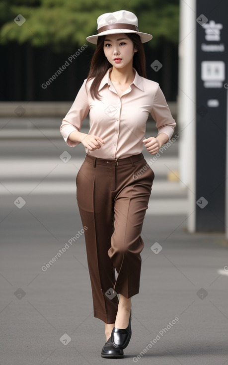 Korean adult female with  brown hair