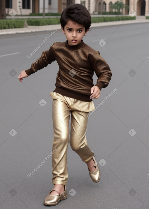 Omani child boy with  brown hair