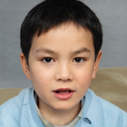 Neutral white child male with short  brown hair and brown eyes