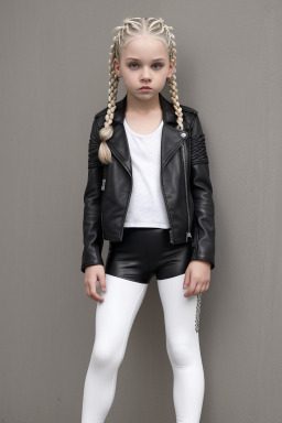 Caucasian child female with  white hair