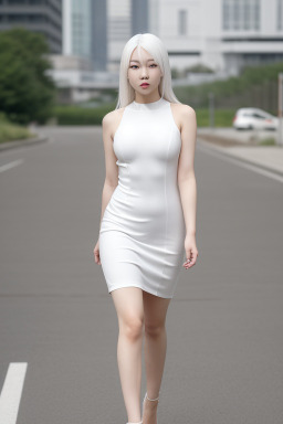 Korean adult female with  white hair