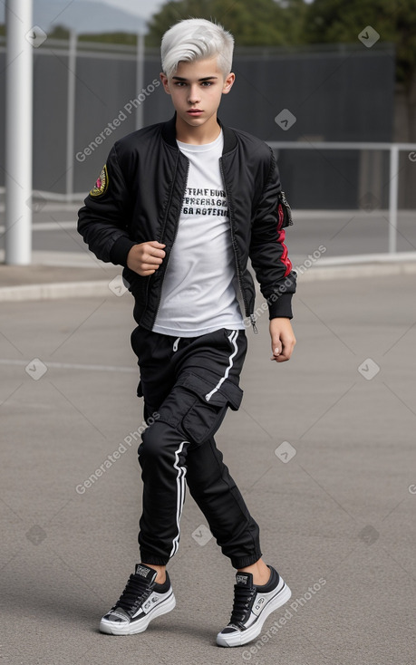 Portuguese teenager boy with  white hair