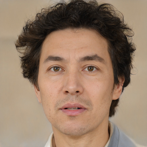 Neutral white adult male with short  brown hair and brown eyes