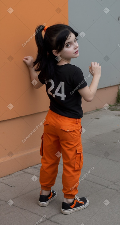 Albanian child female with  black hair