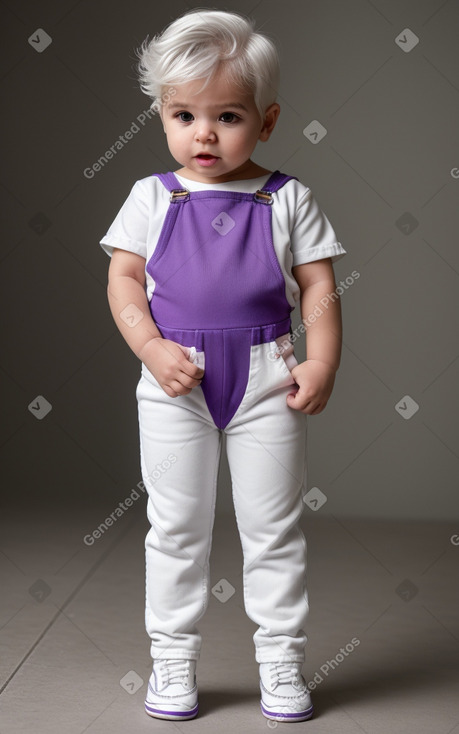 Hispanic infant boy with  white hair