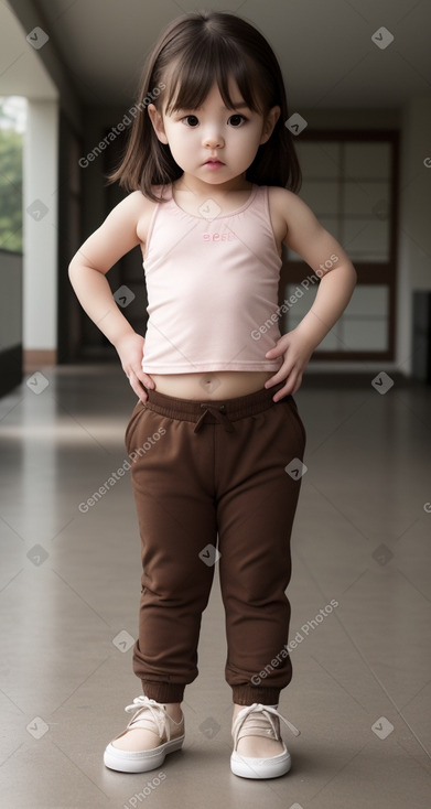 Korean infant girl with  brown hair