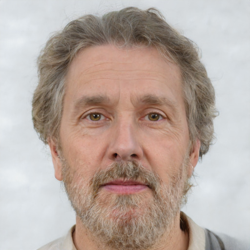 Neutral white middle-aged male with short  brown hair and brown eyes